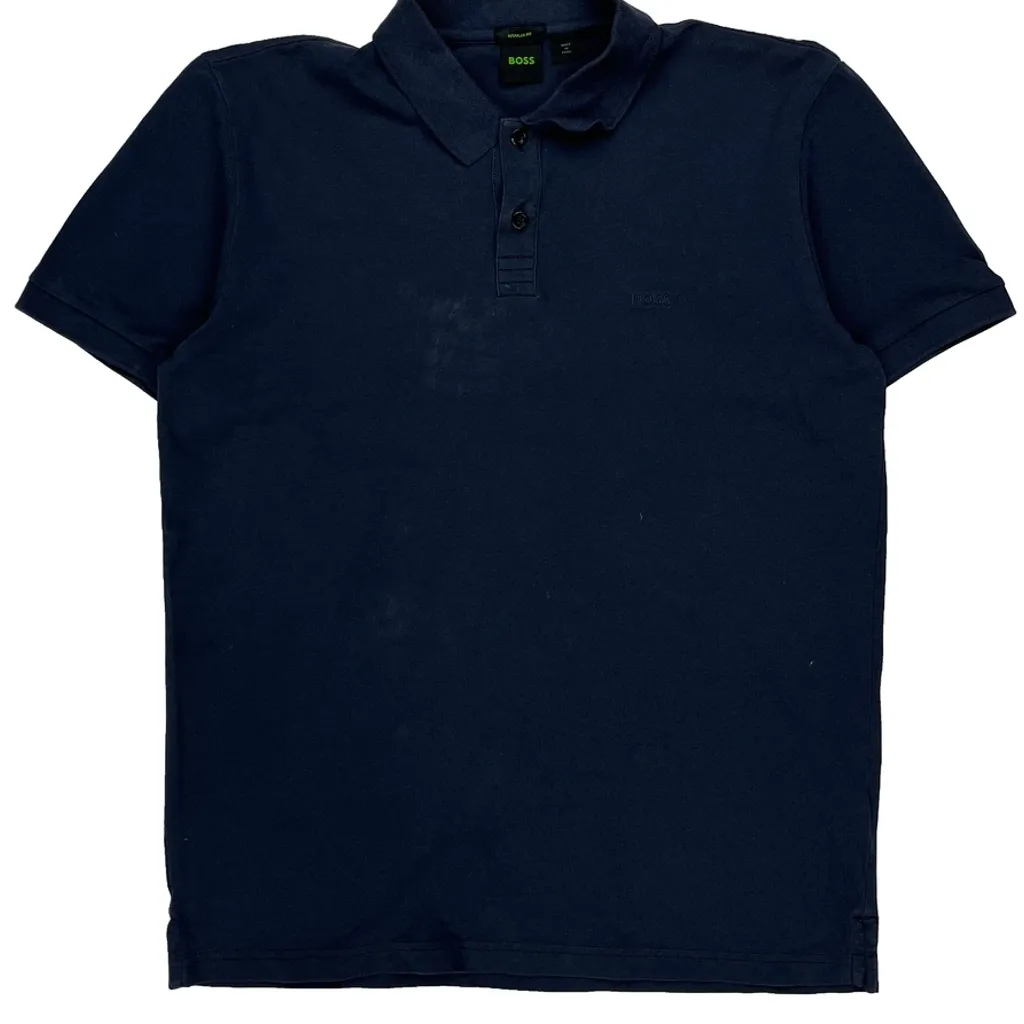 Boss Polo Shirt - Large Navy Cotton - Image 5