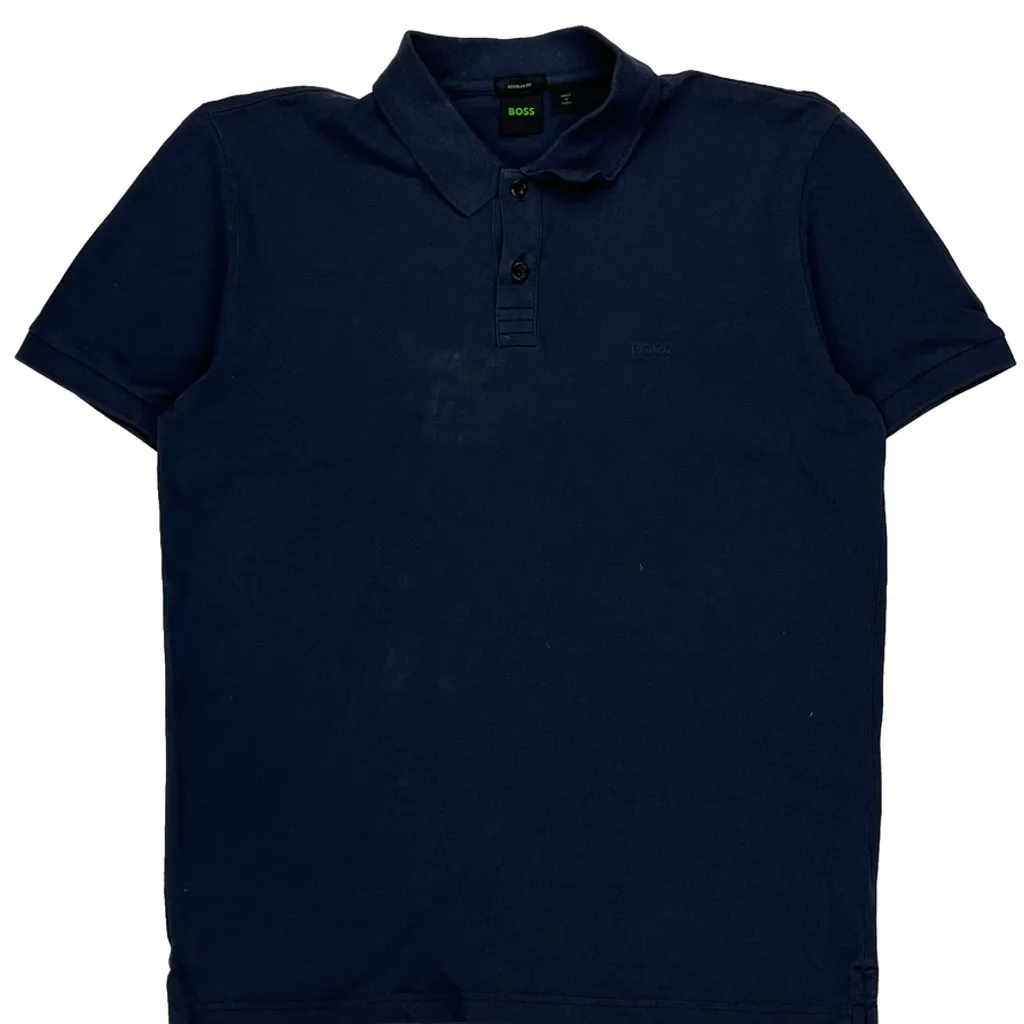 Boss Polo Shirt - Large Navy Cotton - Image 6