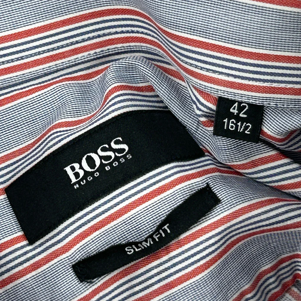 Boss Slim Fit Shirt - Large Blue Cotton - Image 3