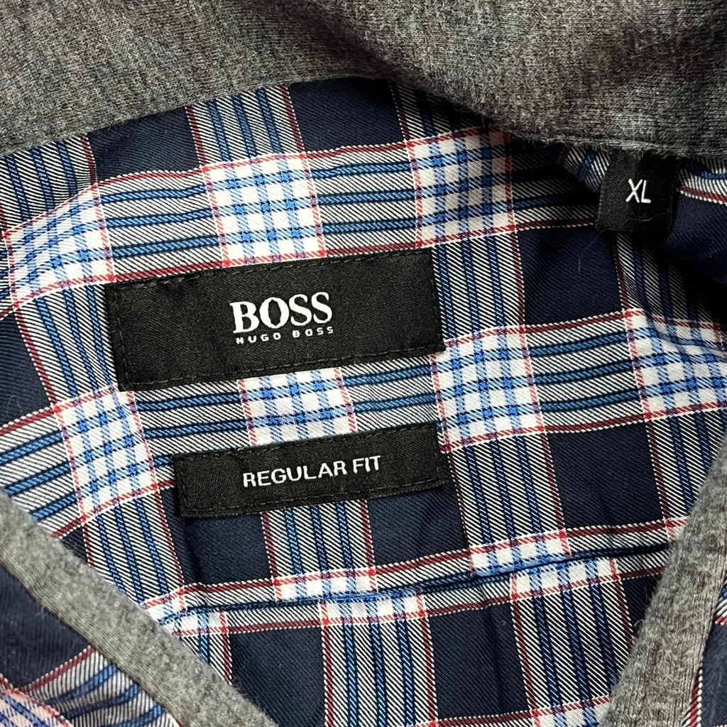 Boss Checked Shirt - XL Blue Cotton - Image 3
