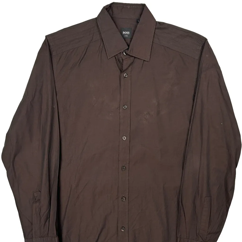 Boss Shirt - Large Brown Cotton - Image 5