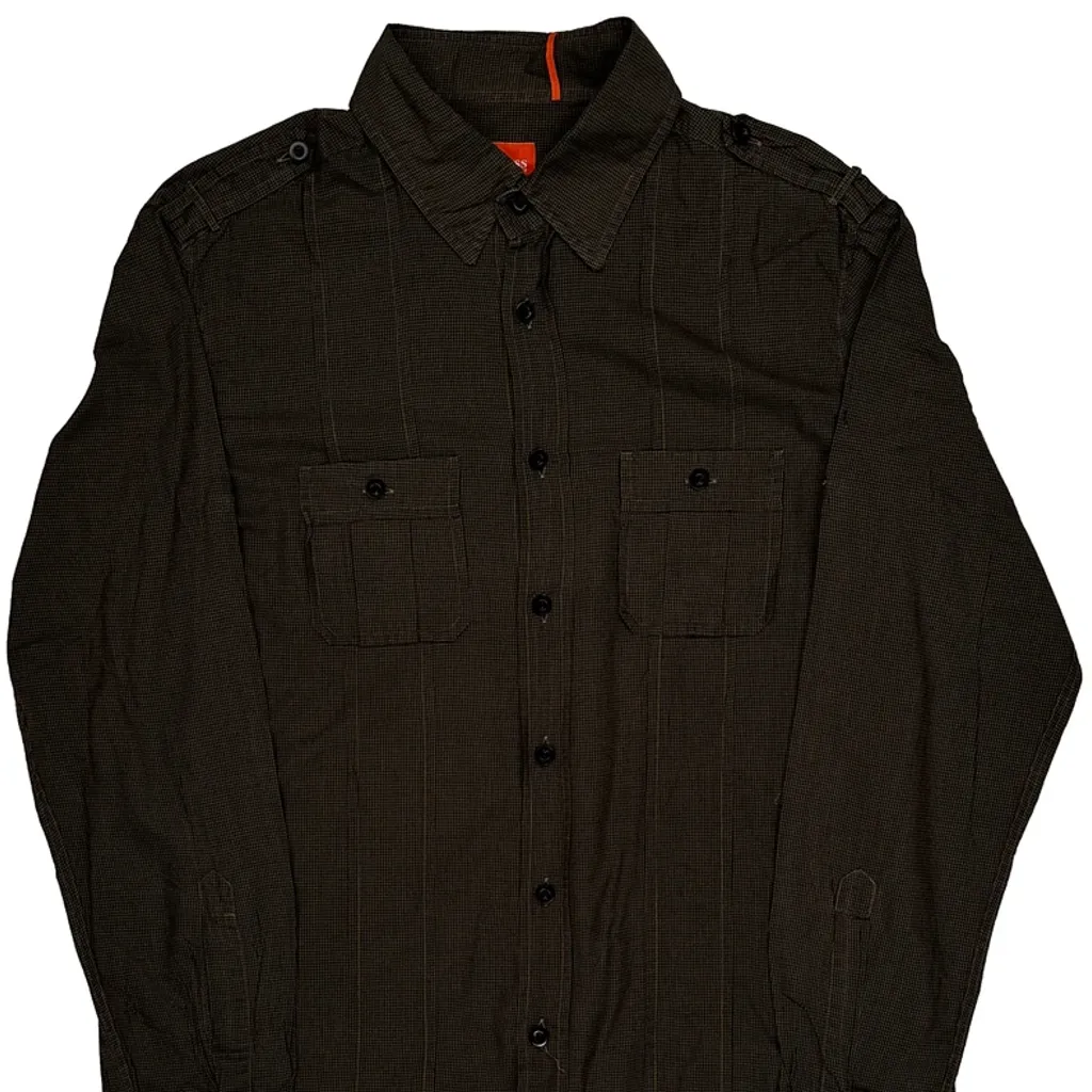 Boss Checked Shirt - XL Brown Cotton - Image 4