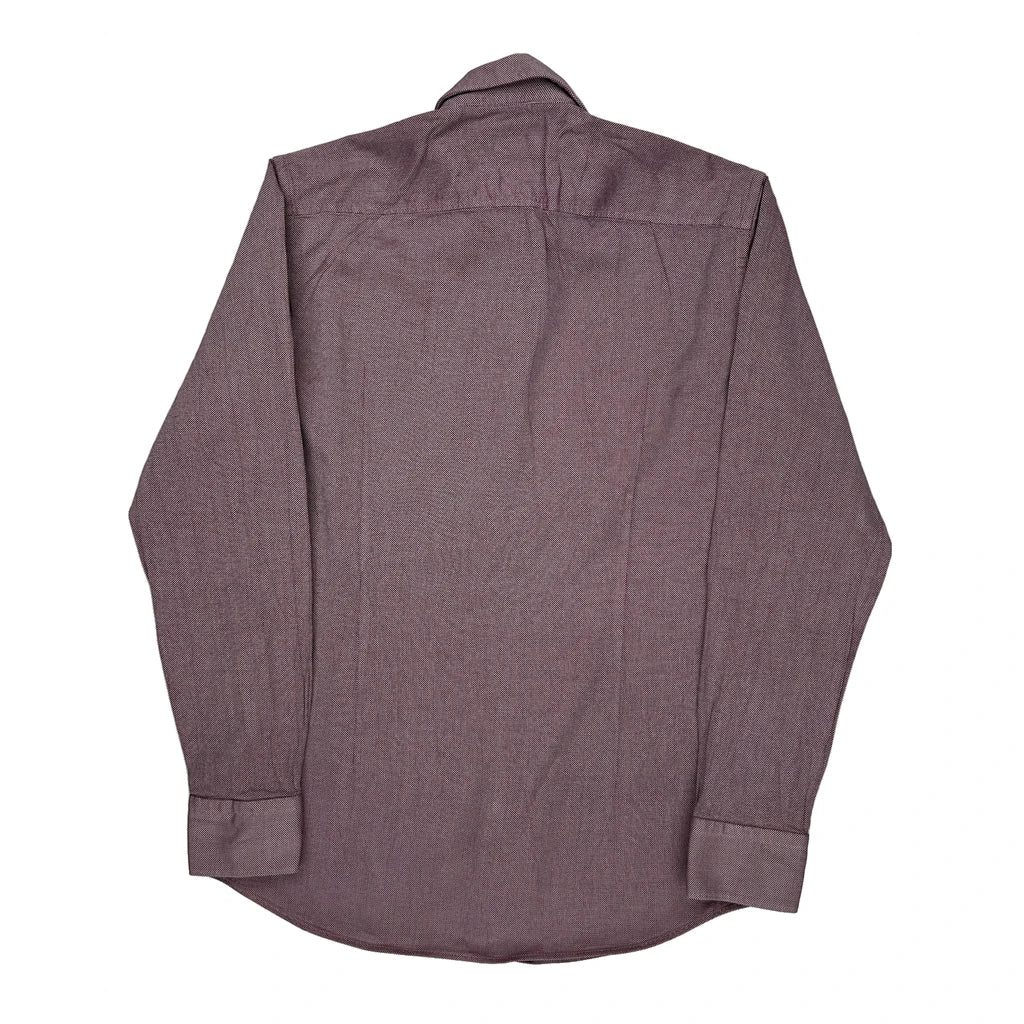 Boss Slim Fit Shirt - Medium Burgundy Cotton - Image 2