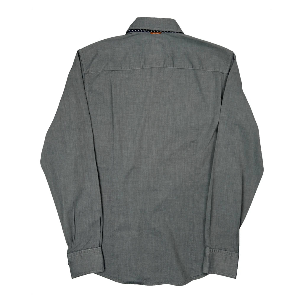 Boss Slim Fit Shirt - Medium Gray Cotton - Image 2