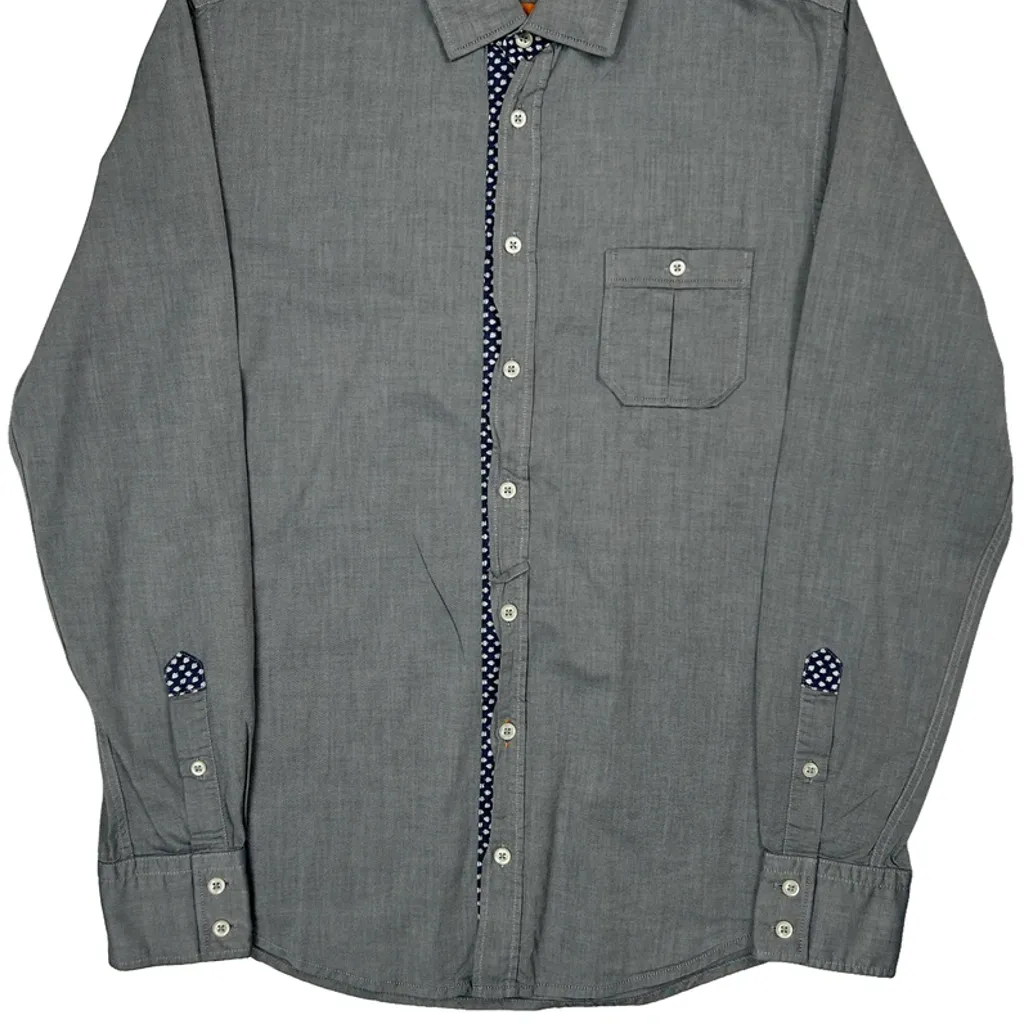 Boss Slim Fit Shirt - Medium Gray Cotton - Image 5
