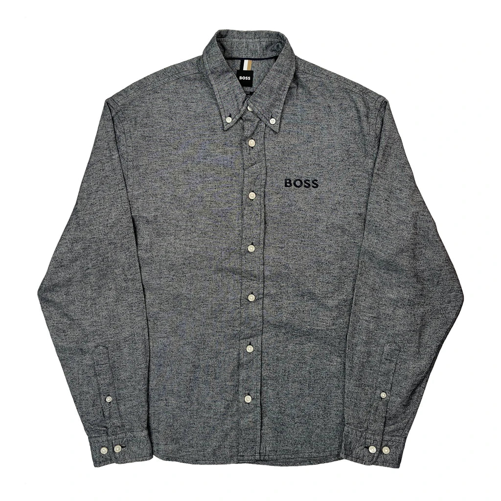 Boss Shirt - Large Grey Cotton