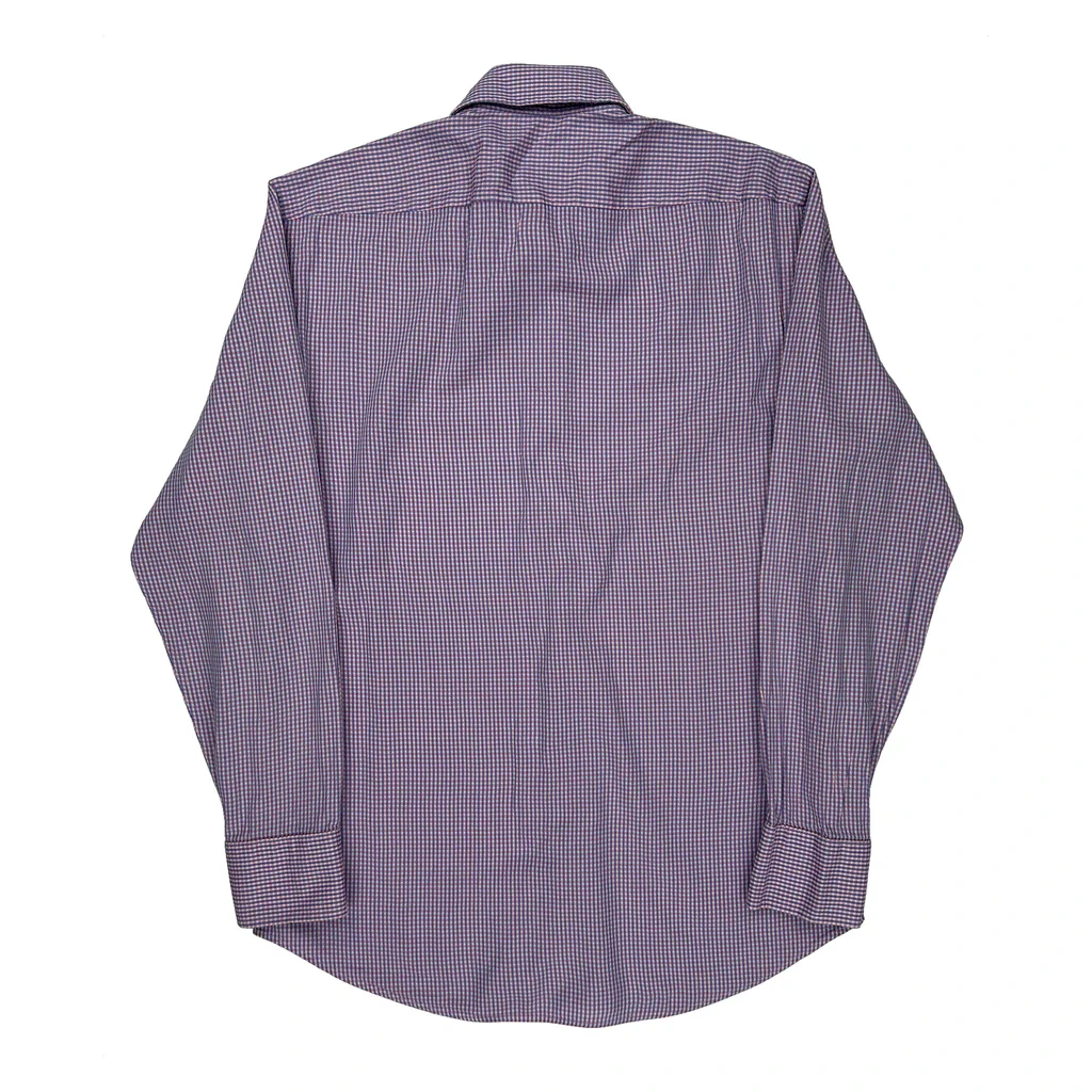 Boss Checked Shirt - Medium Purple Cotton - Image 2