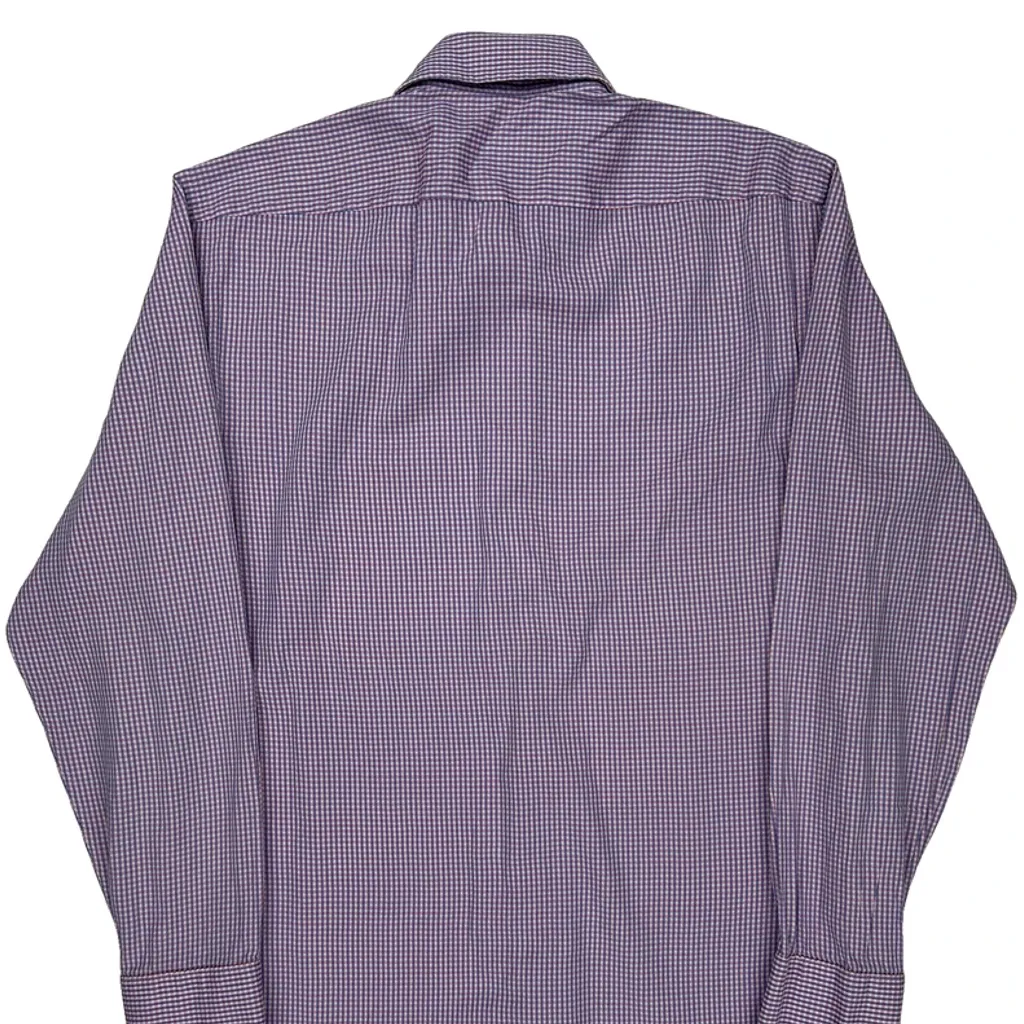 Boss Checked Shirt - Medium Purple Cotton - Image 6