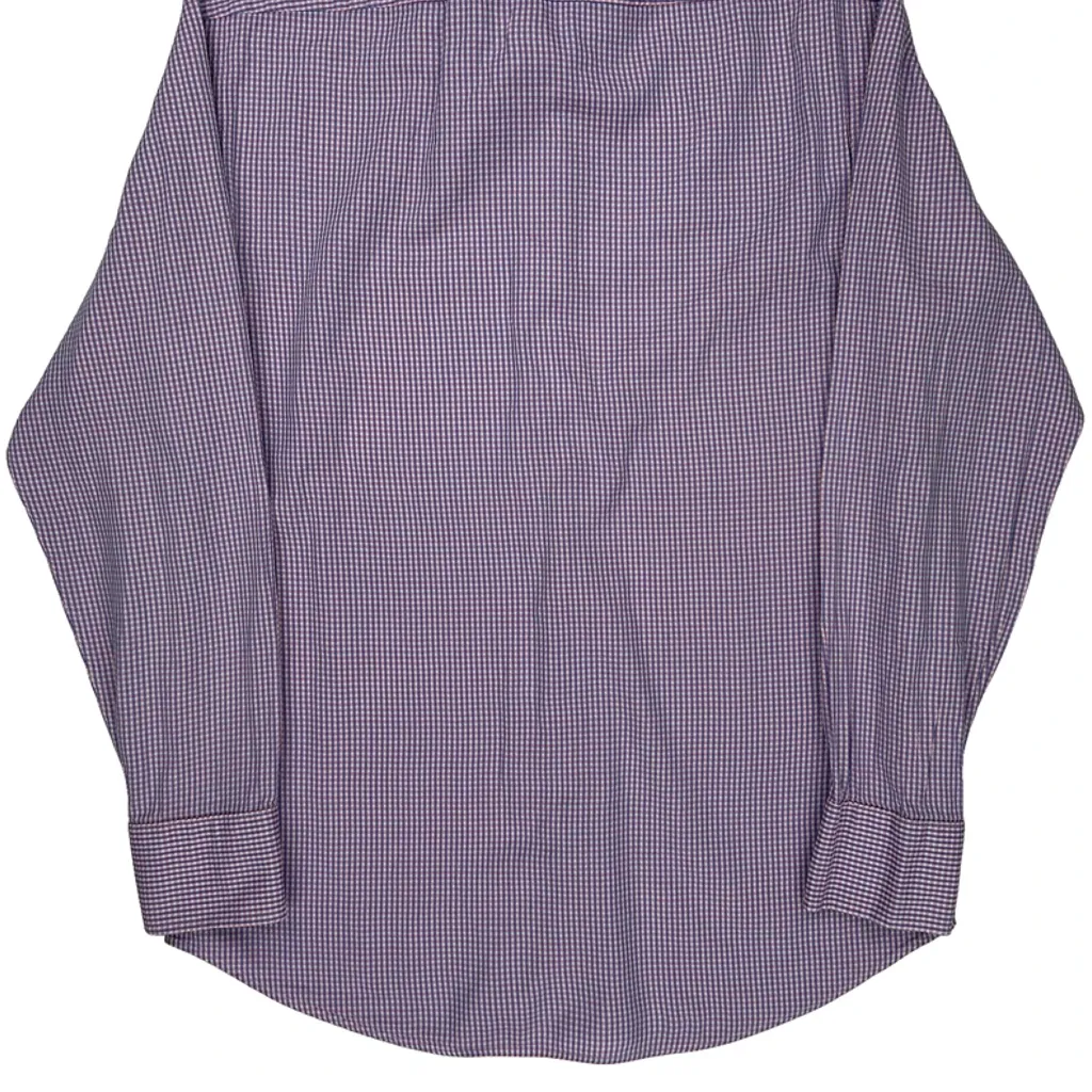Boss Checked Shirt - Medium Purple Cotton - Image 7