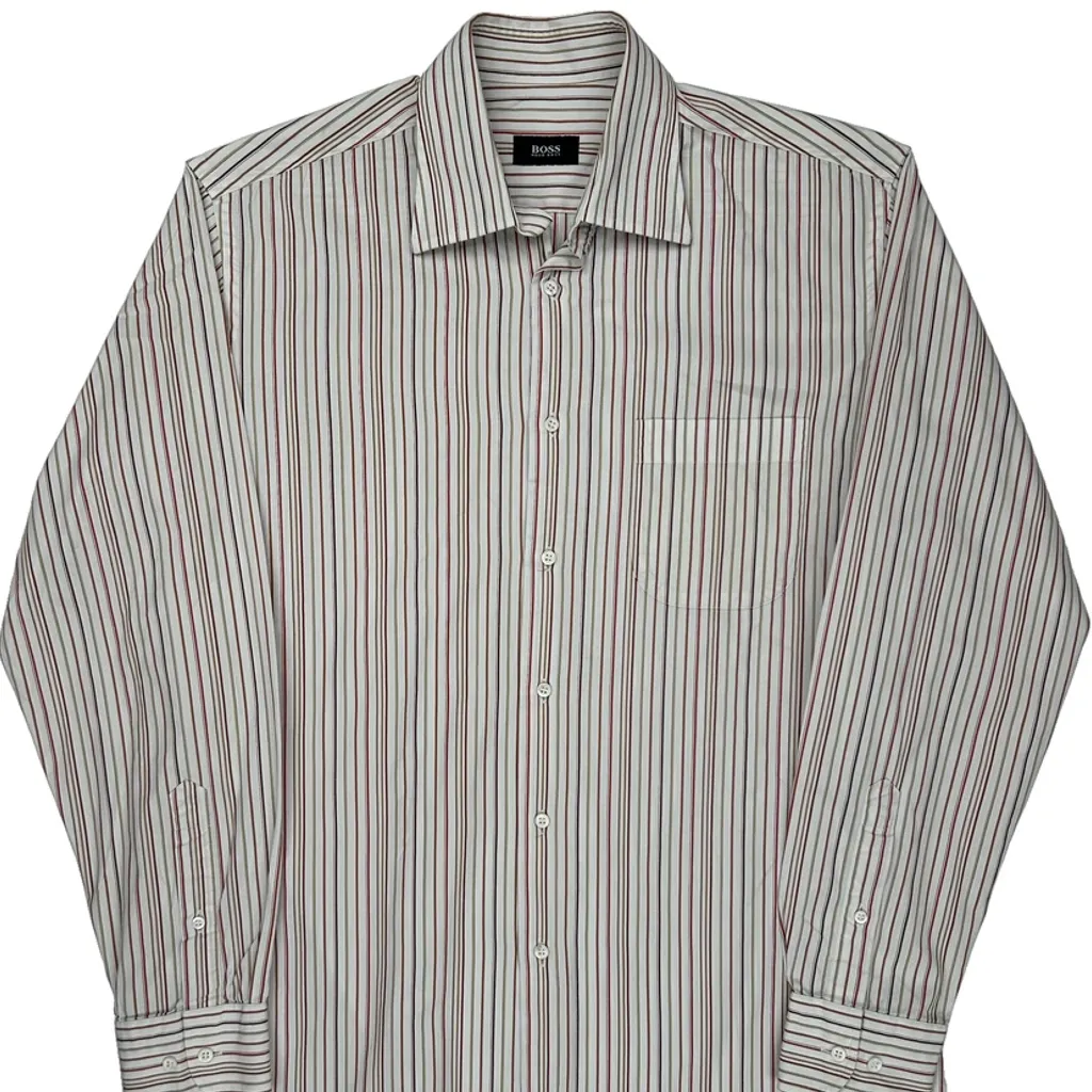 Boss Striped Shirt - Medium White Cotton - Image 4