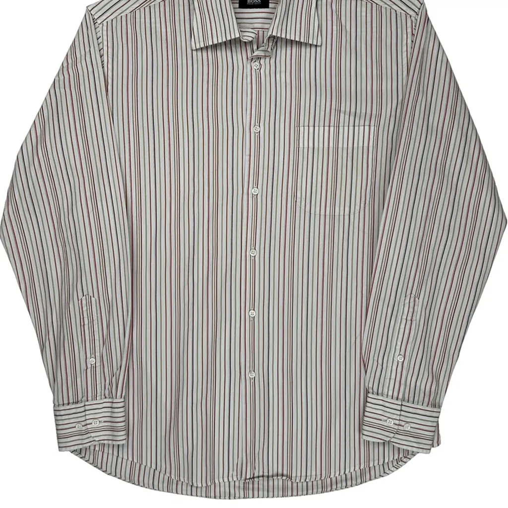 Boss Striped Shirt - Medium White Cotton - Image 5