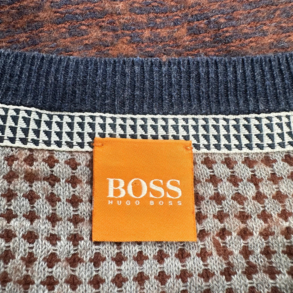 Boss Striped Sweater - XL Blue Wool Blend - Image 3