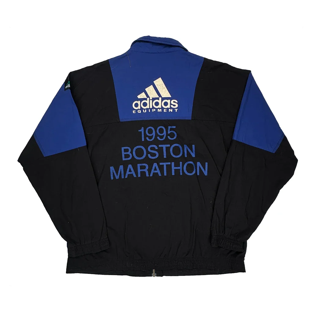 Boston Marathon 1995 Adidas Equipment Graphic Track Jacket - XL Black Polyester - Image 2