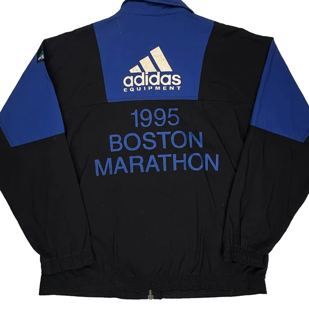 Boston Marathon 1995 Adidas Equipment Graphic Track Jacket - XL Black Polyester - Image 6