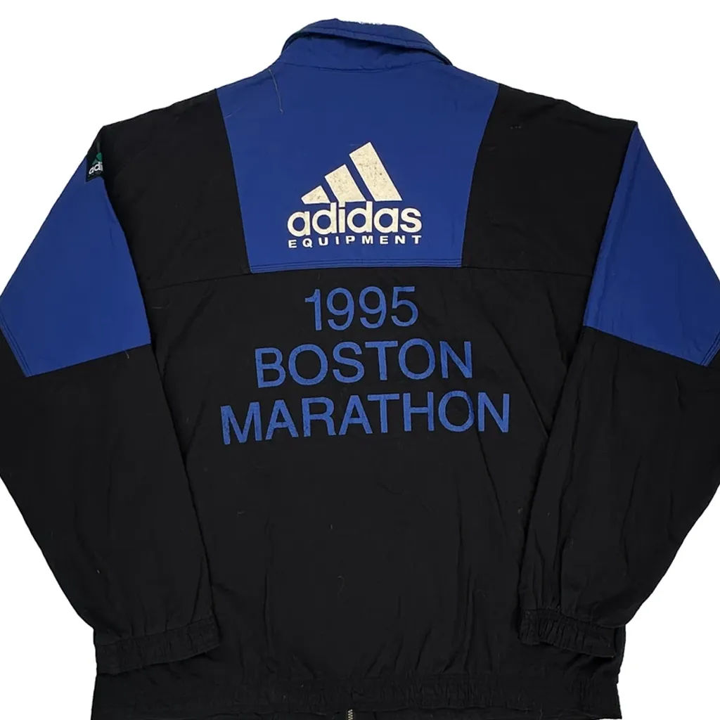 Boston Marathon 1995 Adidas Equipment Graphic Track Jacket - XL Black Polyester - Image 7