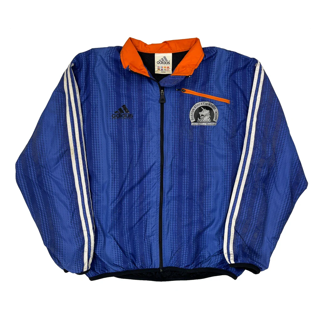 Boston Marathon Adidas Equipment Graphic Windbreaker - Large Orange Polyester