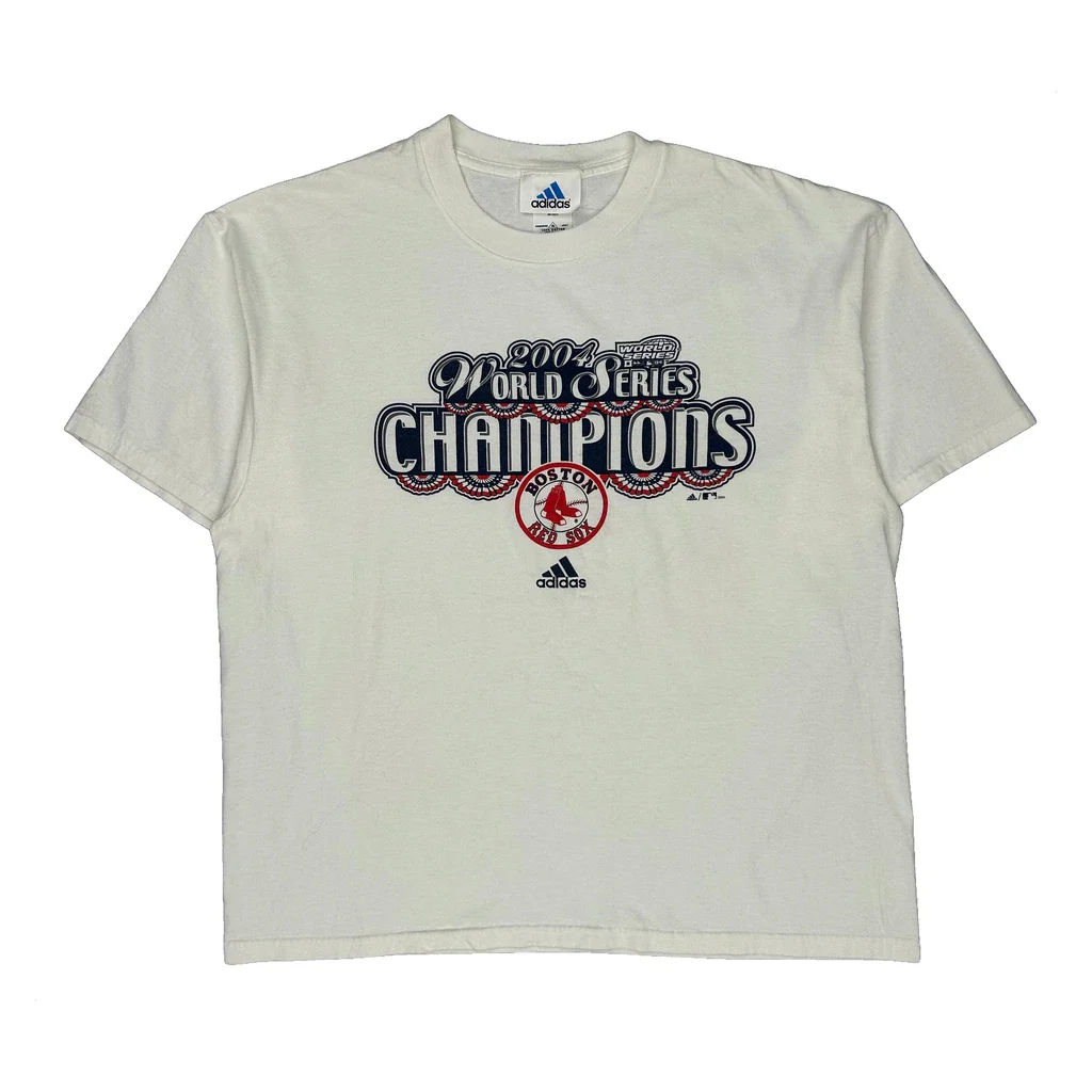 Boston Red Sox Adidas Graphic T-Shirt - XL White Cotton