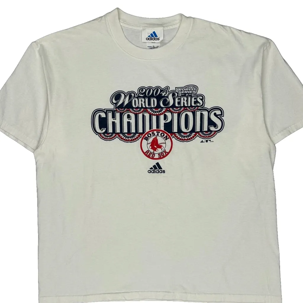 Boston Red Sox Adidas Graphic T-Shirt - XL White Cotton - Image 5