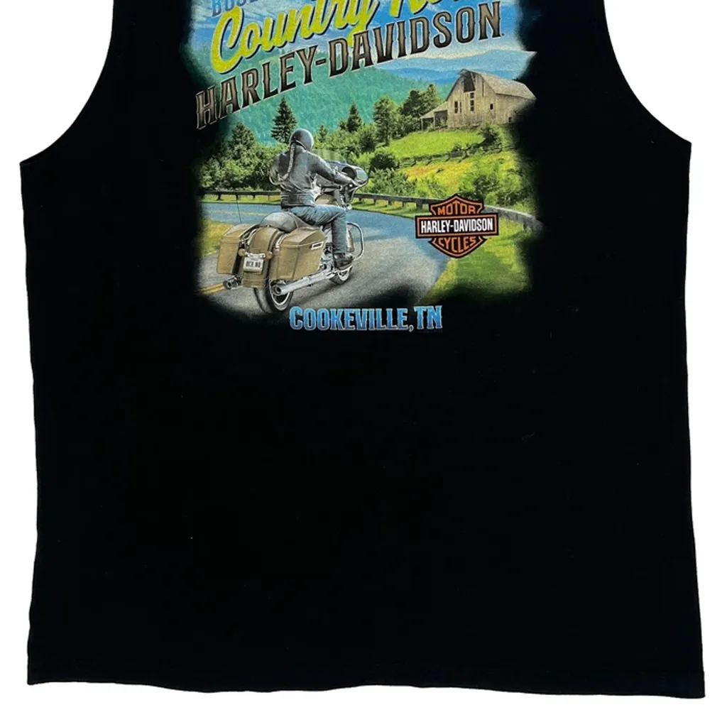 Boswell'S Country Roads Harley Davidson Graphic Tank Top - Medium Black Cotton - Image 7