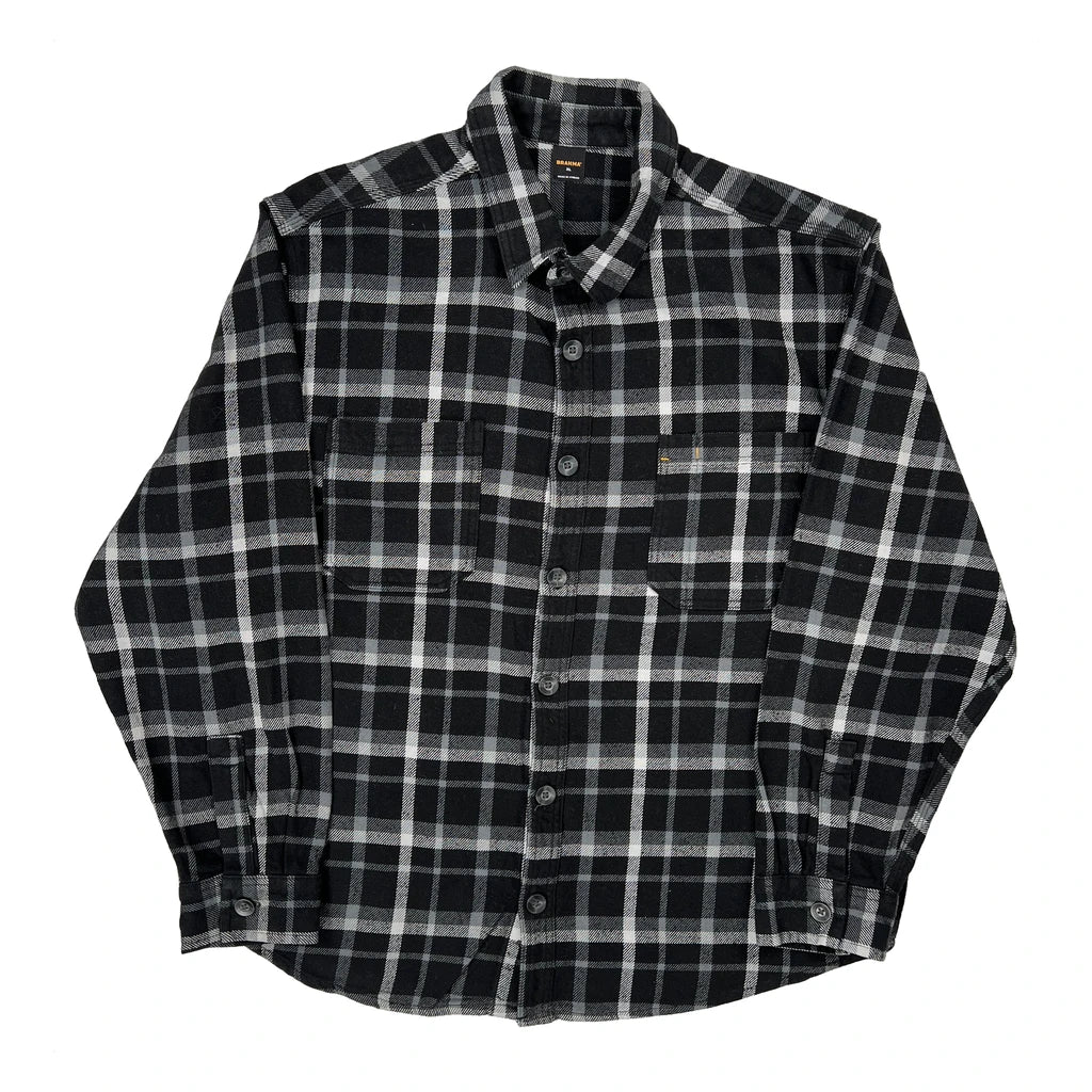 Brahma Checked Flannel Shirt - XL Black Cotton