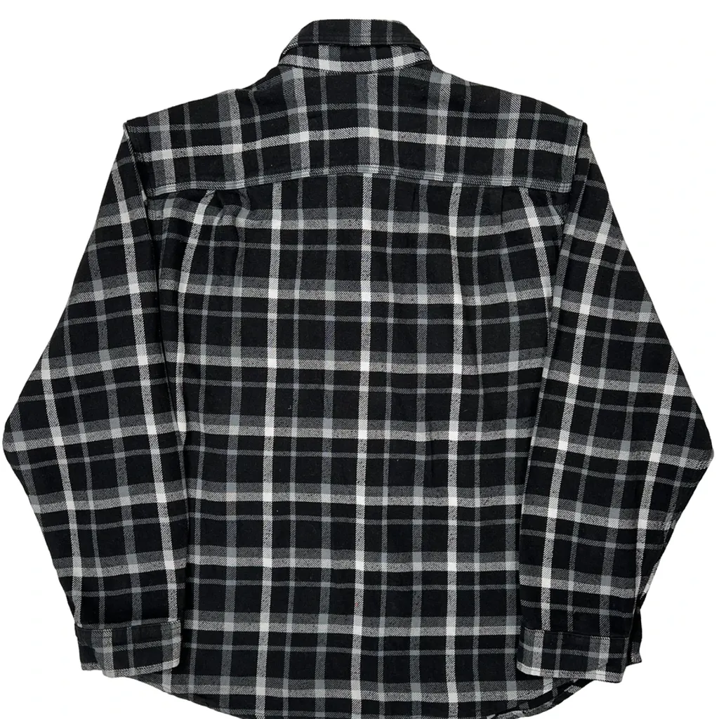 Brahma Checked Flannel Shirt - XL Black Cotton - Image 7