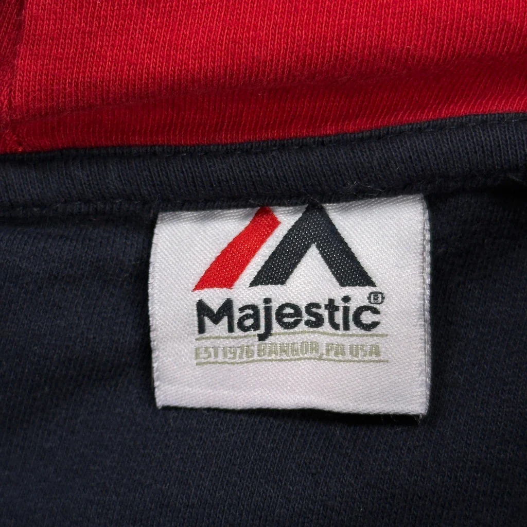 Braves Majestic Mlb Hoodie - XL Navy Cotton - Image 4