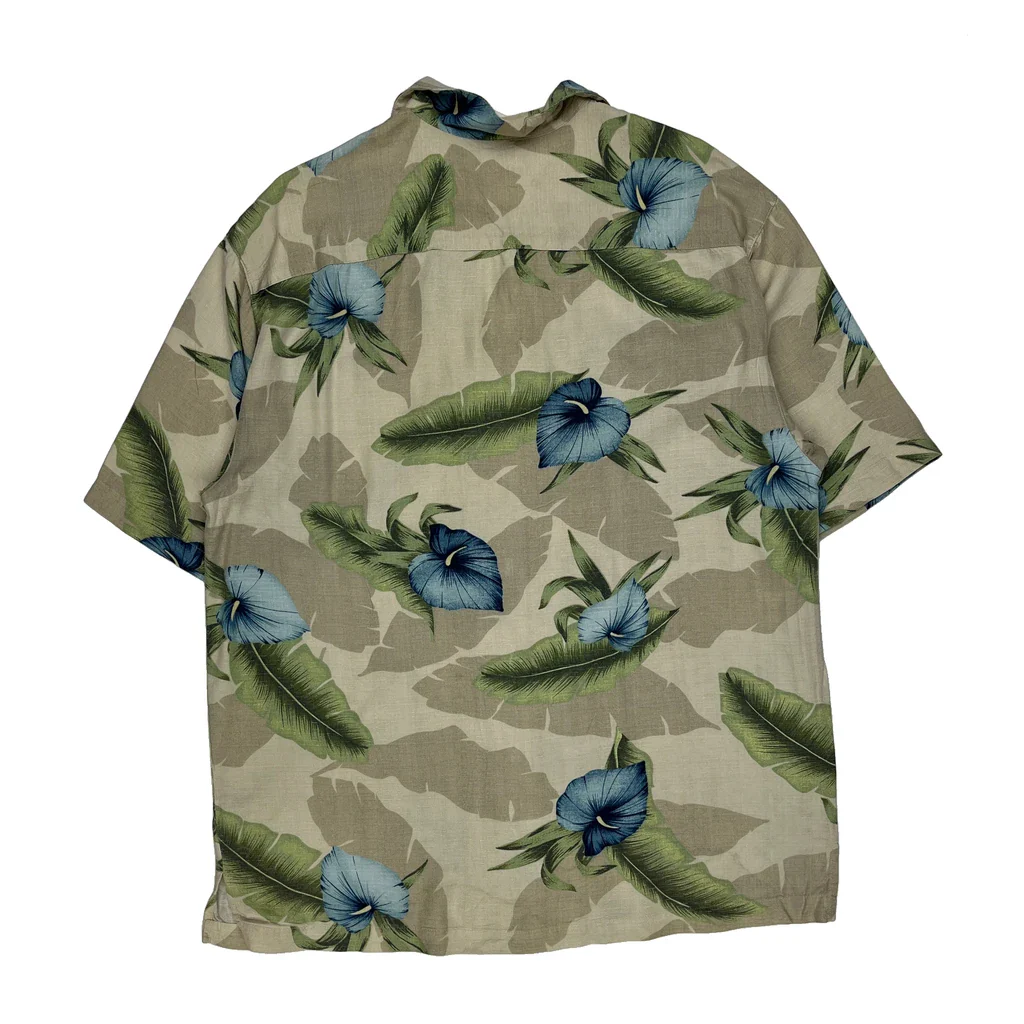 Breakwater Floral Hawaiian Shirt - Large Beige Cotton - Image 2