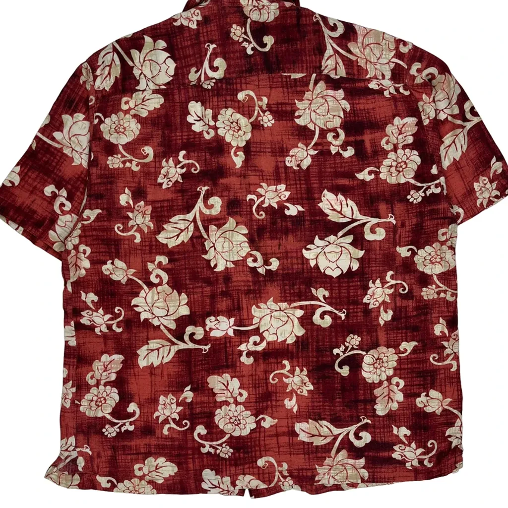 Breakwater Floral Hawaiian Shirt - Medium Red Viscose - Image 6