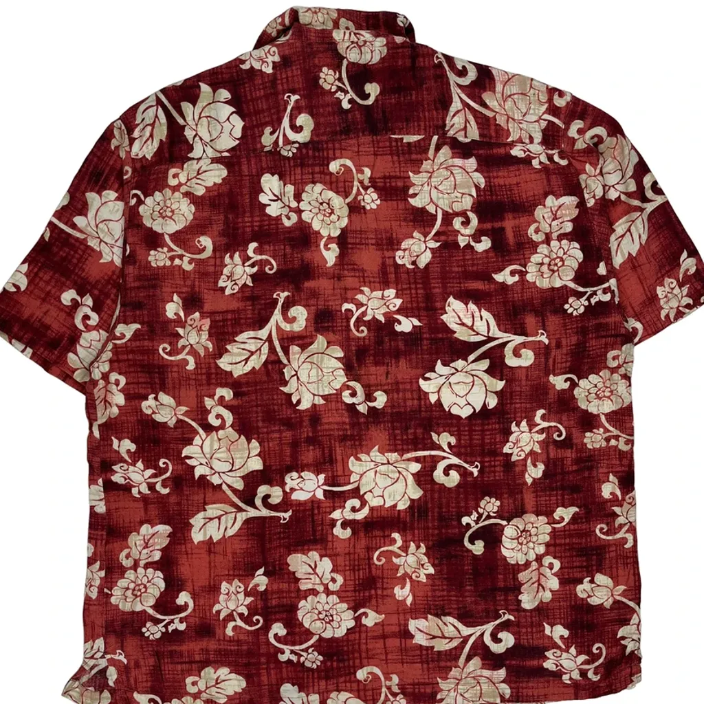 Breakwater Floral Hawaiian Shirt - Medium Red Viscose - Image 7