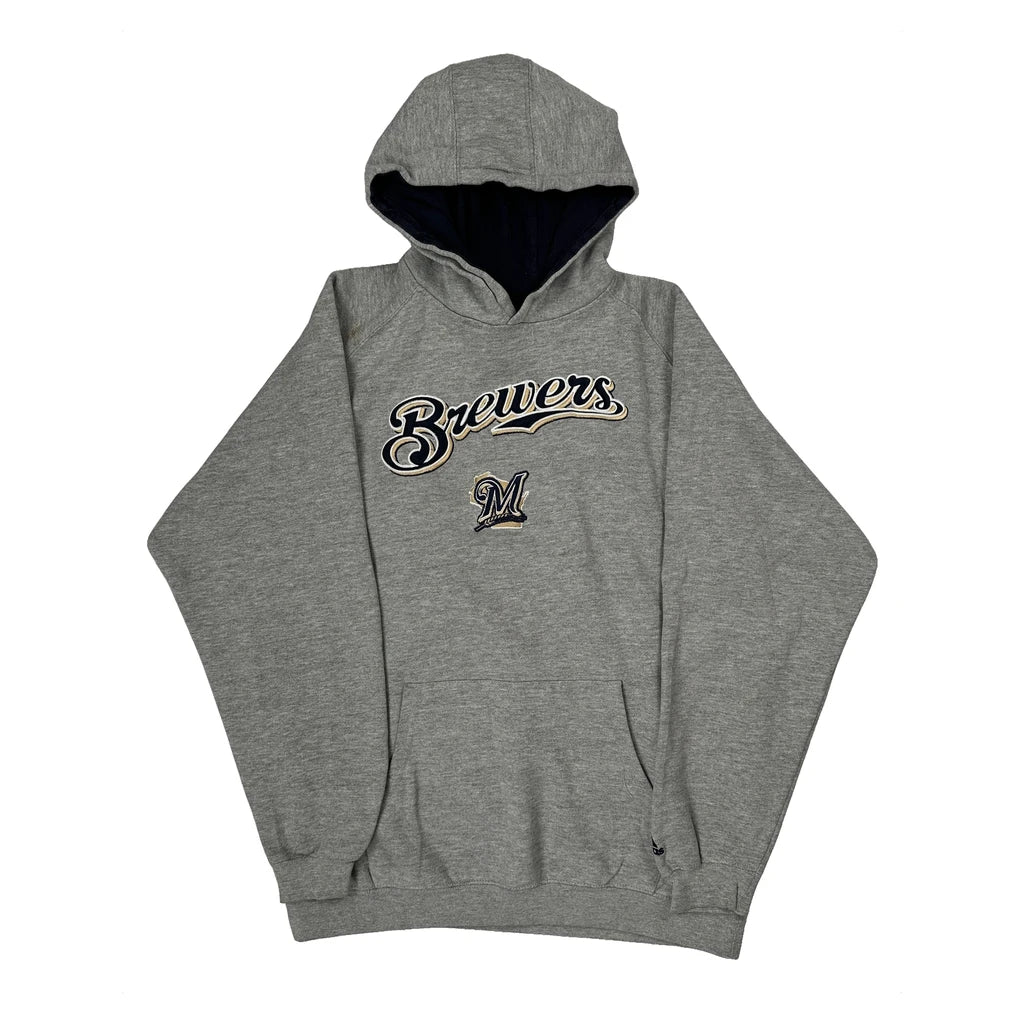Brewers Adidas Graphic Hoodie - XL Grey Cotton Blend