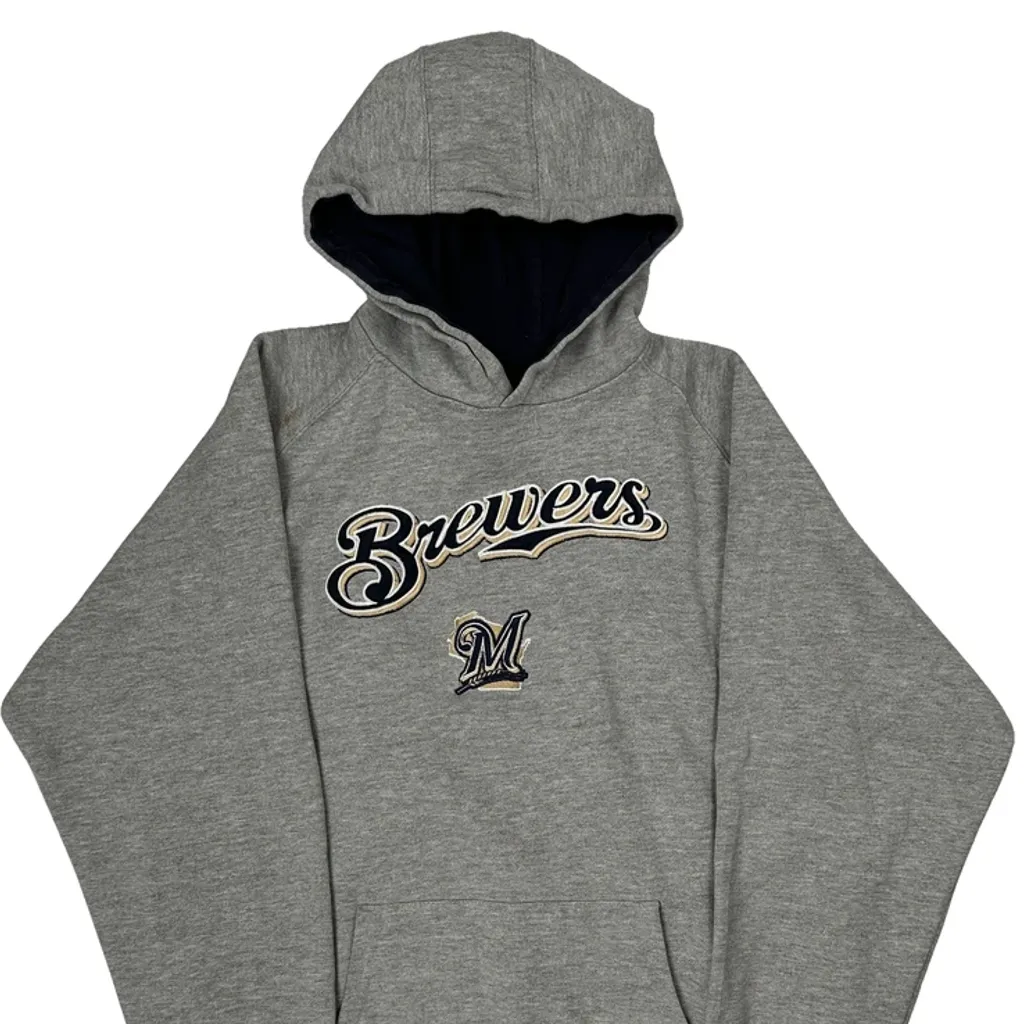 Brewers Adidas Graphic Hoodie - XL Grey Cotton Blend - Image 6