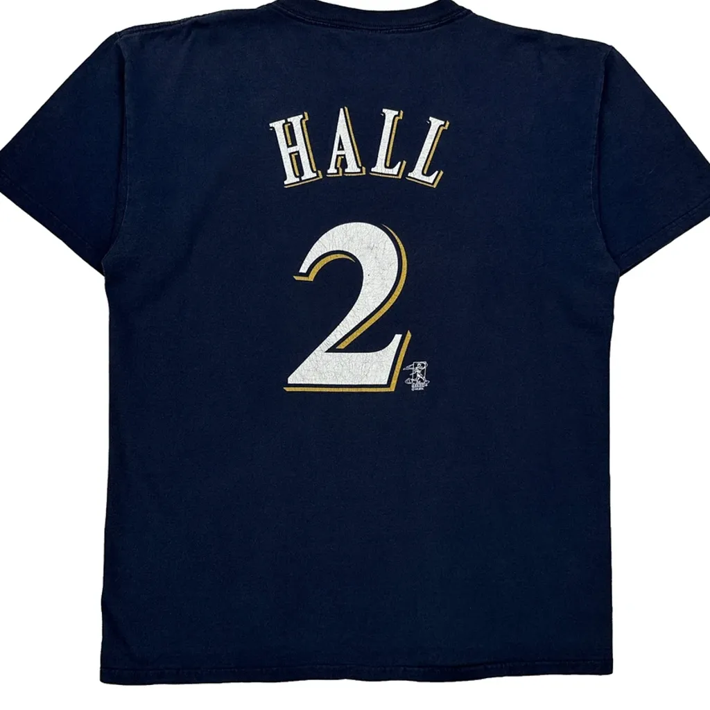 Brewers Majestic Mlb T-Shirt - Large Navy Cotton - Image 6