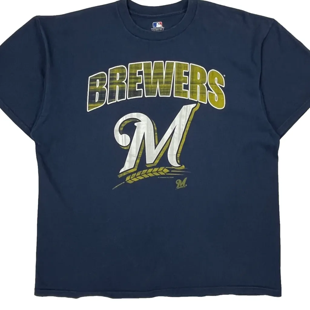 Brewers Mlb T-Shirt - XL Blue Cotton - Image 4