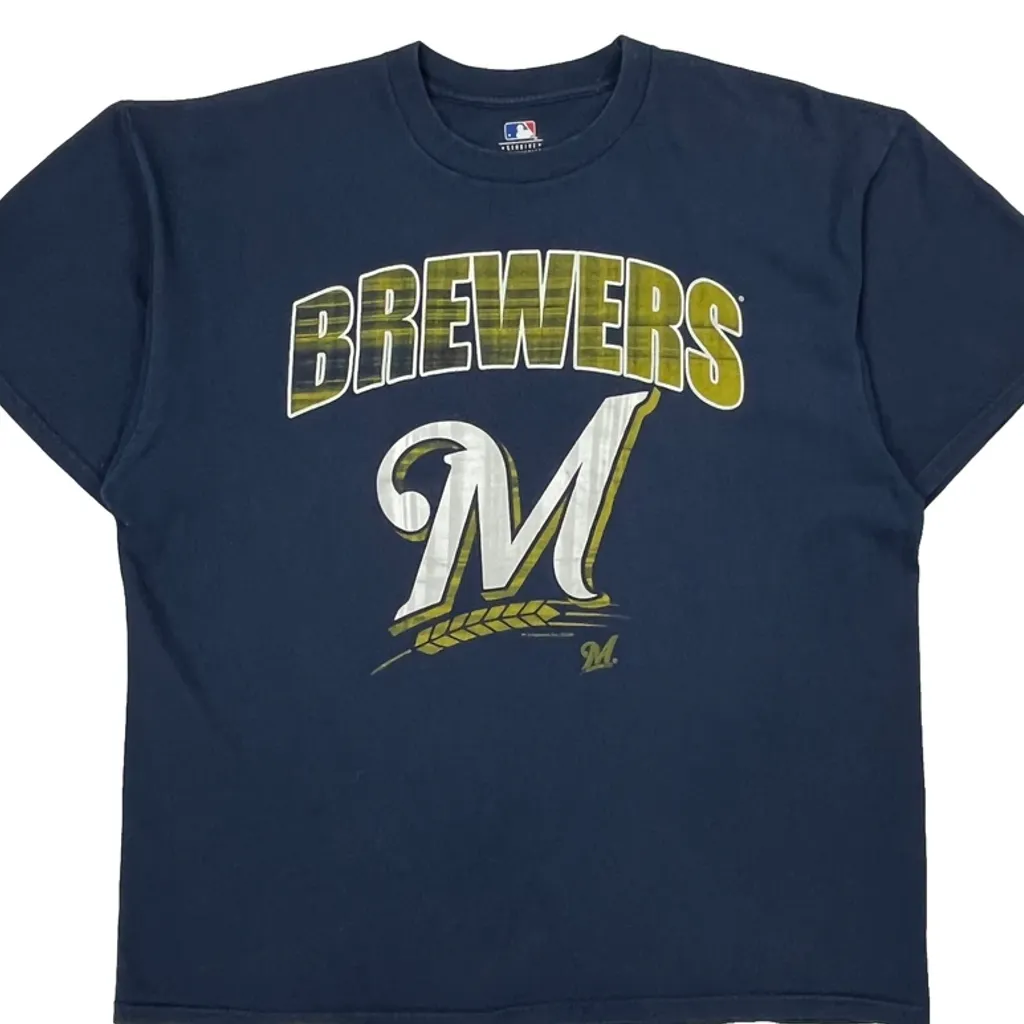 Brewers Mlb T-Shirt - XL Blue Cotton - Image 5