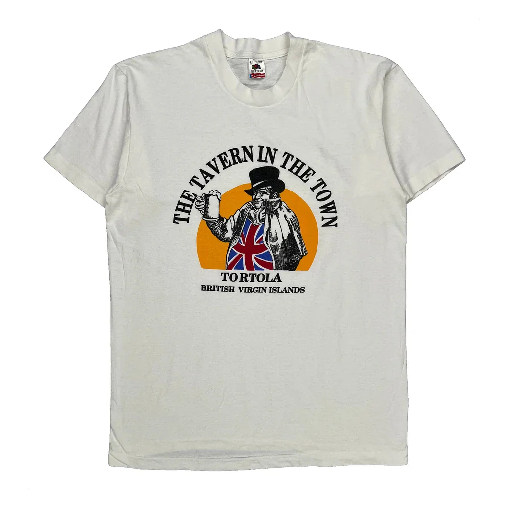 British Virgin Islands Fruit Of The Loom Graphic T-Shirt - Large White Cotton