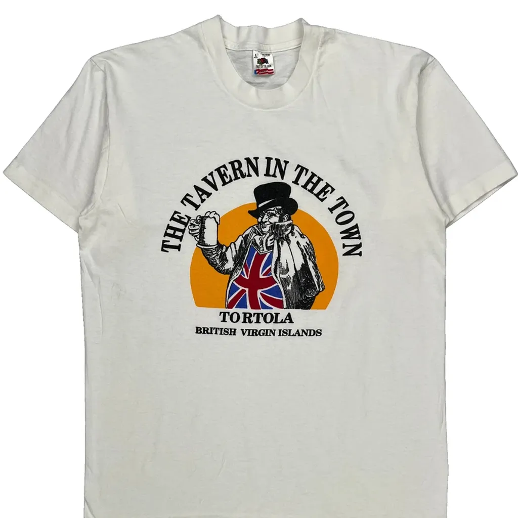 British Virgin Islands Fruit Of The Loom Graphic T-Shirt - Large White Cotton - Image 4