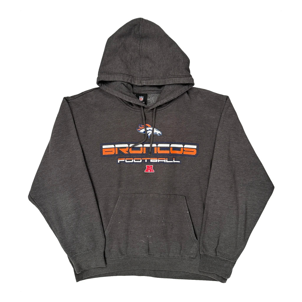 Broncos Nfl Hoodie - XL Grey Cotton