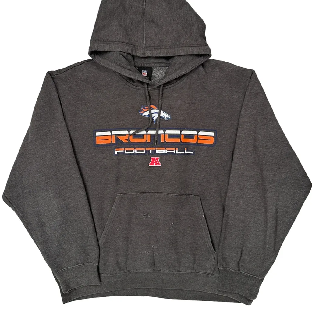 Broncos Nfl Hoodie - XL Grey Cotton - Image 5
