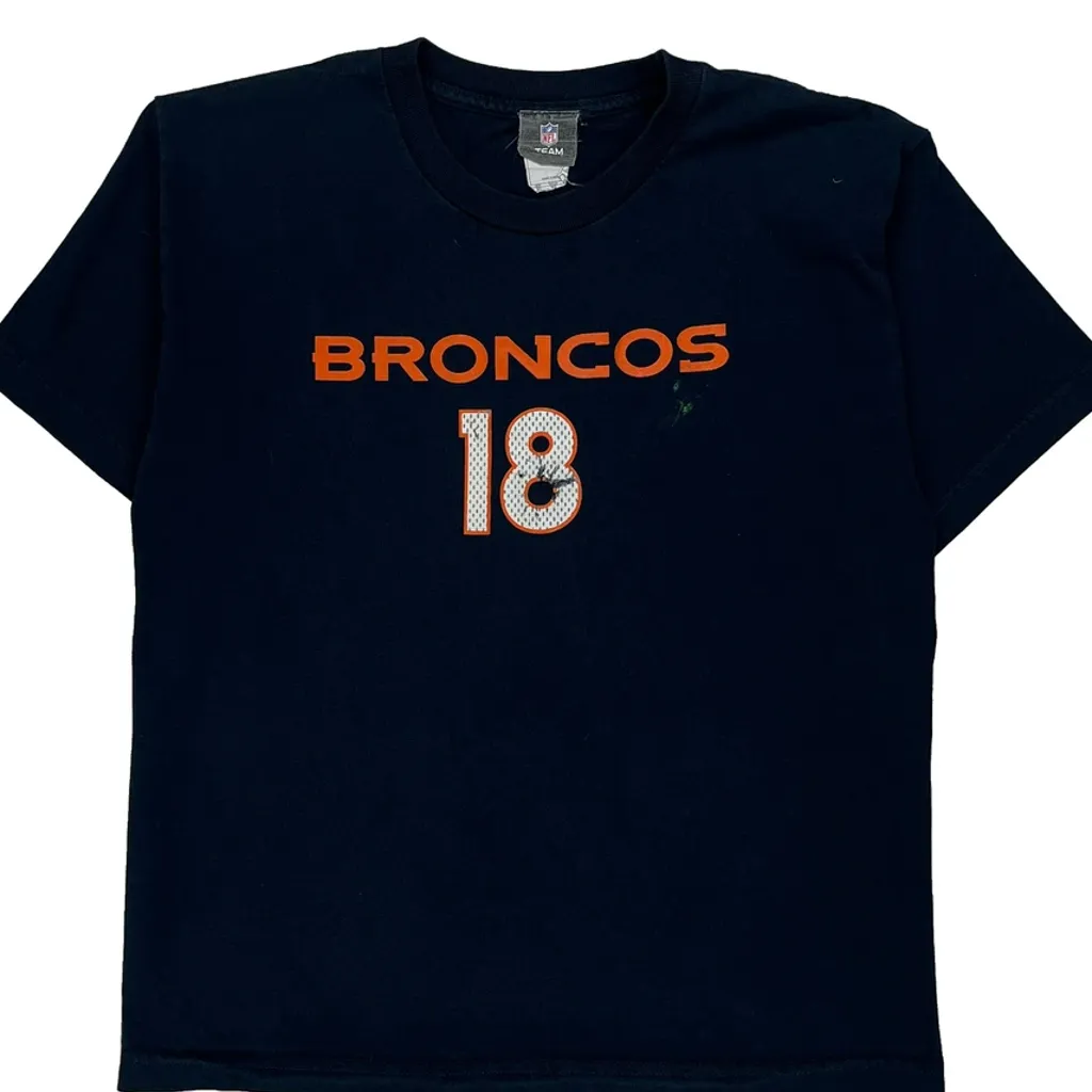 Broncos Nfl T-Shirt - XL Navy Cotton - Image 4