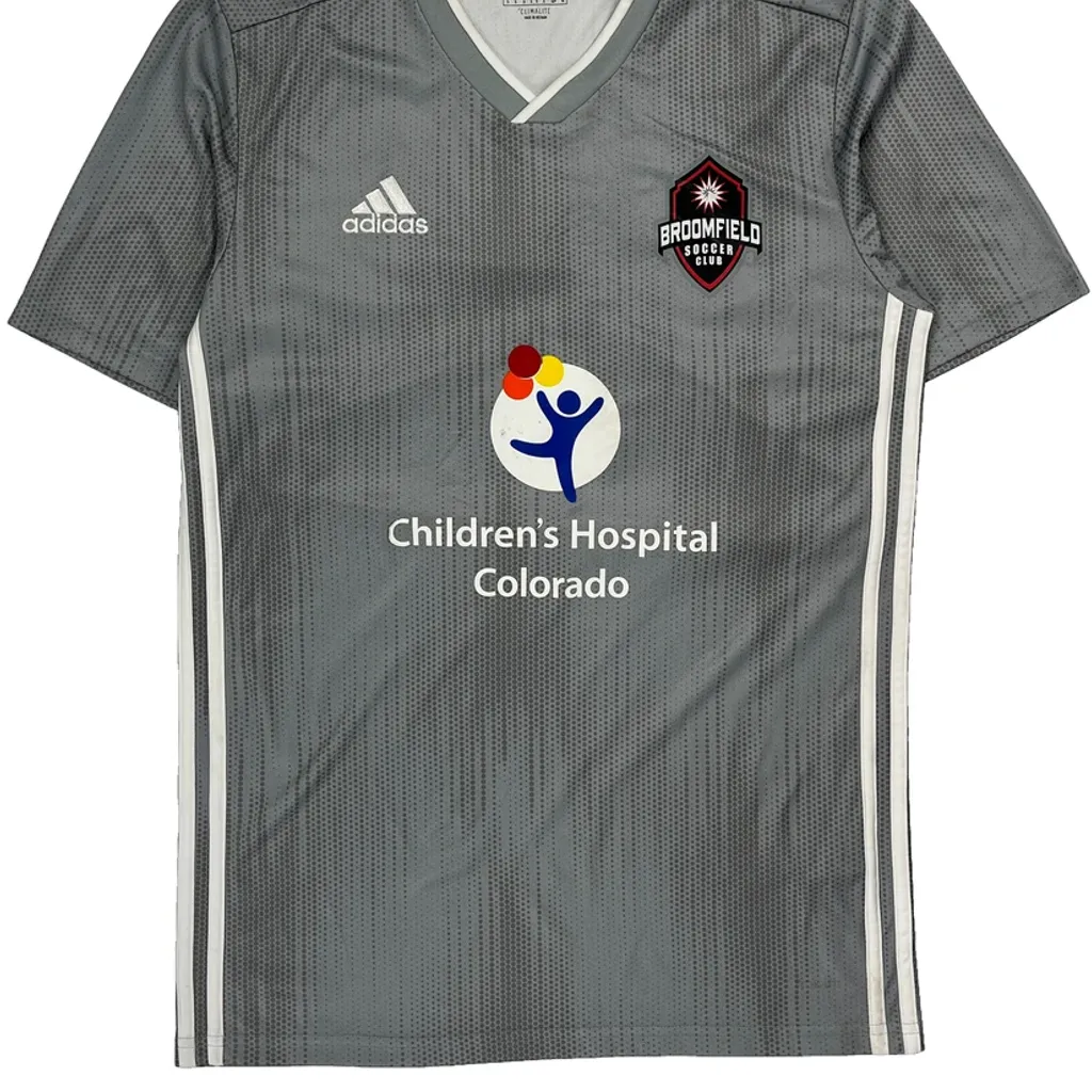 Broomfield Soccer Club Adidas Football Shirt - Small Grey Polyester - Image 5