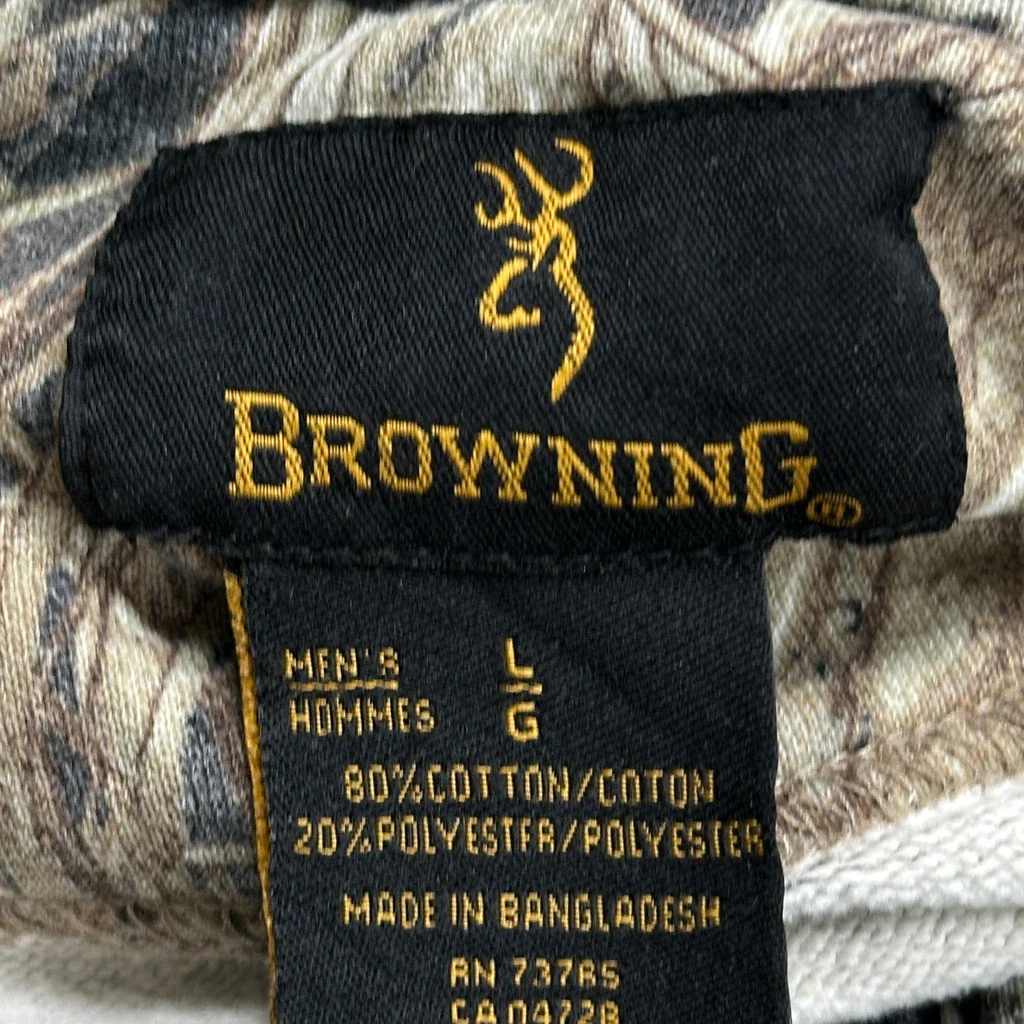 Browning Camo Hoodie - Large Camo Cotton Blend - Image 3