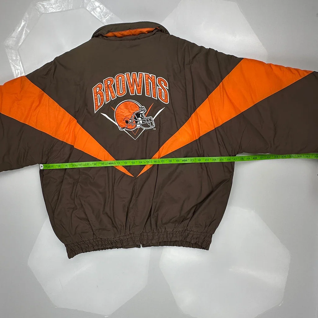 Browns Chalk Line Nfl Bomber Jacket - XL Brown Nylon - Image 3