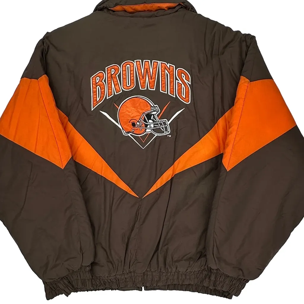 Browns Chalk Line Nfl Bomber Jacket - XL Brown Nylon - Image 7