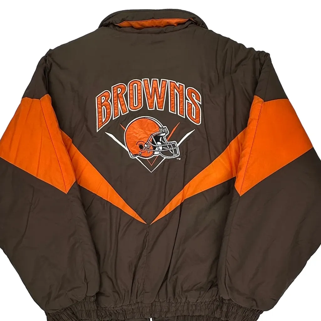 Browns Chalk Line Nfl Bomber Jacket - XL Brown Nylon - Image 8
