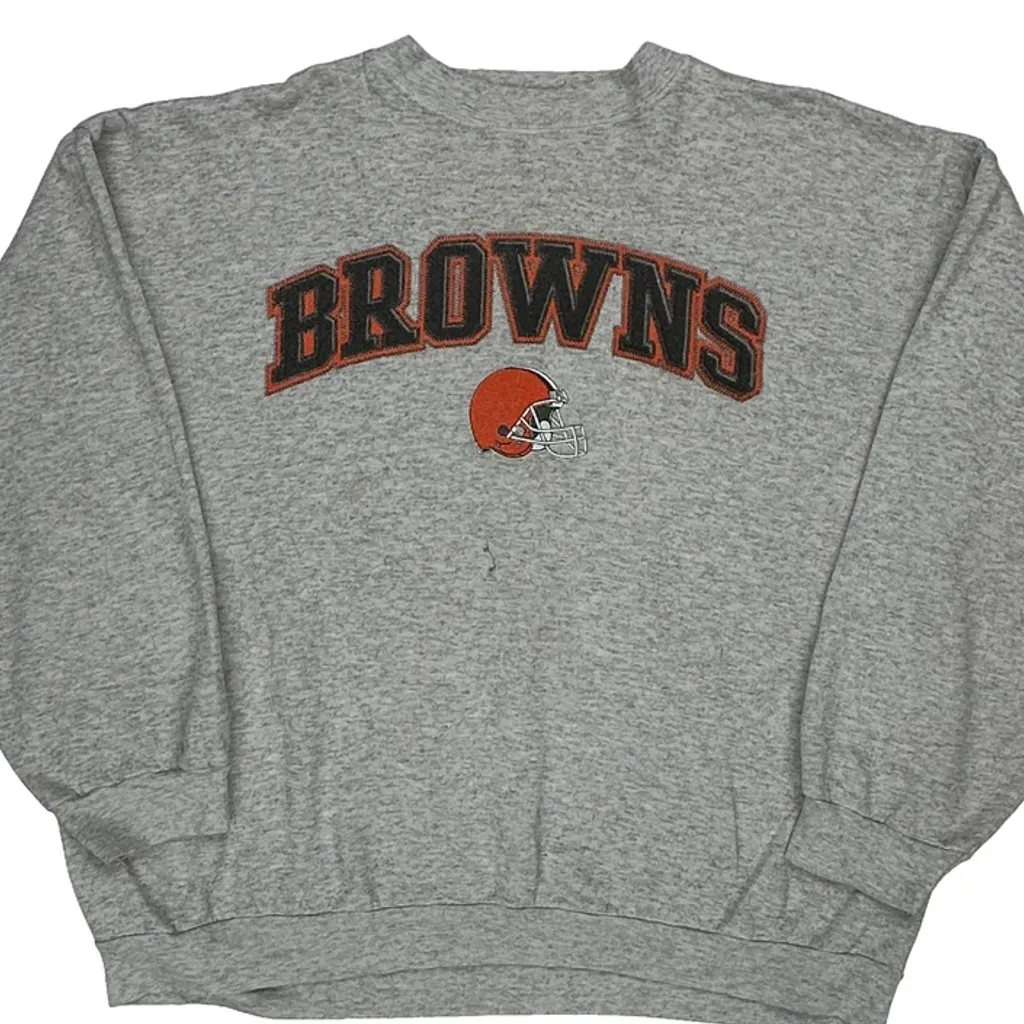 Browns Logo Athletics Football Sweatshirt - 2XL Grey Cotton Blend - Image 5