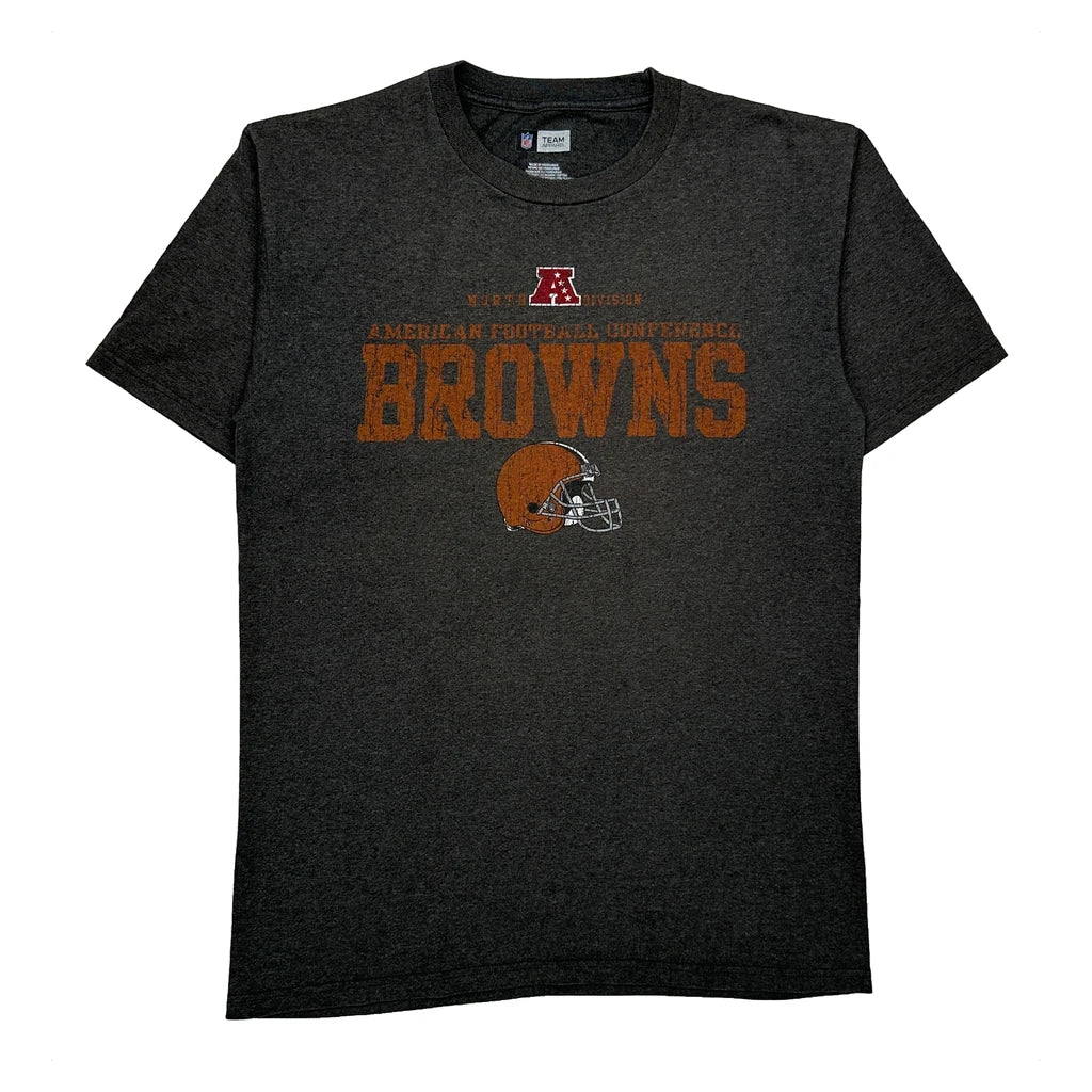 Browns N.F.L. Team Apparel T-Shirt - Medium Grey Cotton Blend