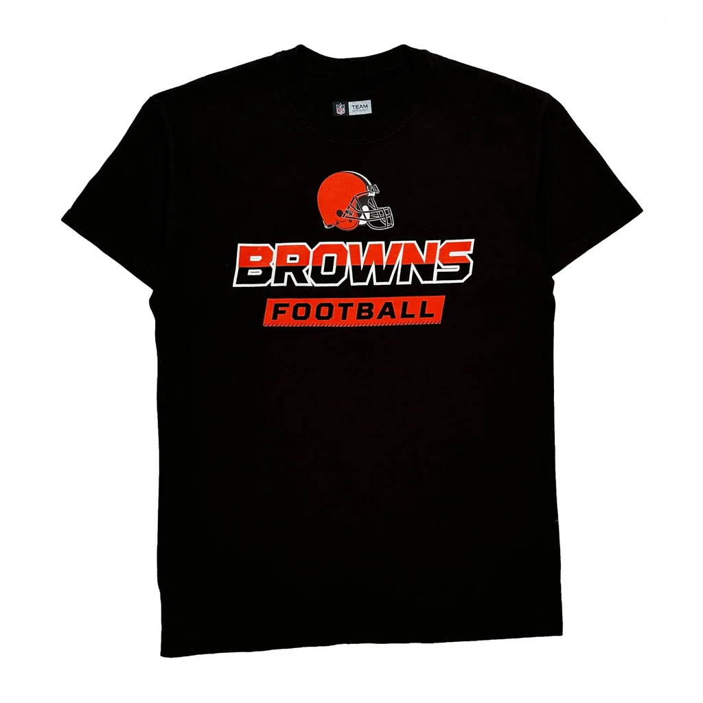 Browns Nfl T-Shirt - Medium Black Cotton