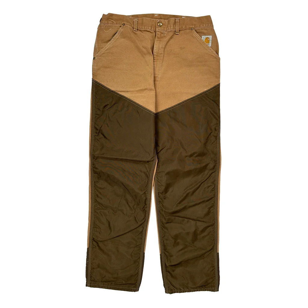 Brush Carhartt Double Knee Carpenter Trousers - 33W 32L Brown Cotton - Image 2