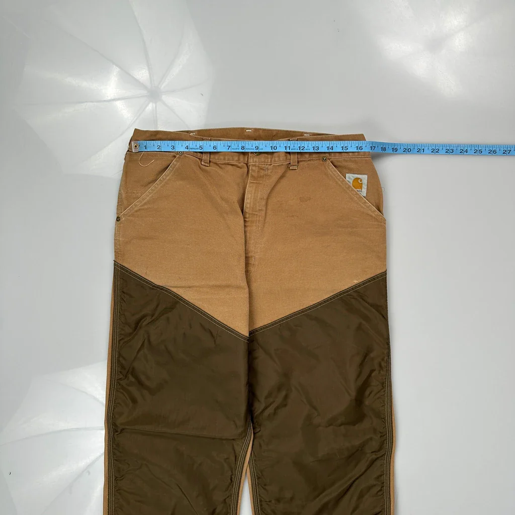 Brush Carhartt Double Knee Carpenter Trousers - 33W 32L Brown Cotton - Image 3