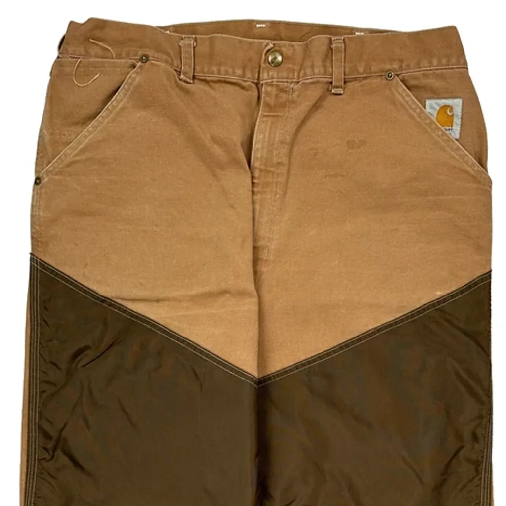 Brush Carhartt Double Knee Carpenter Trousers - 33W 32L Brown Cotton - Image 9